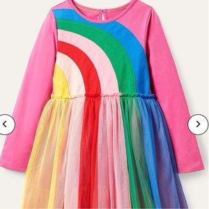Mini Boden rainbow tulle dress, size 11-12
